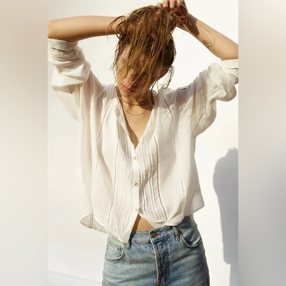 Ramie passementerie blouse